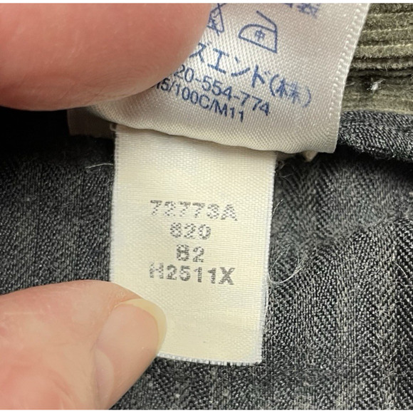 Vtg Lands End Corduroy Pants Mens 38R Olive Green 100% Cotton Pleated Cuffed - Picture 5 of 11